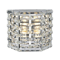 Stylish Twin Wall Light Sconce With Polished Nickel Finish And Led Bulbs
