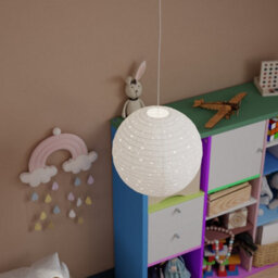 GoodHome Greylag White Star Round Lamp Shade (D)38Cm - thumbnail 1