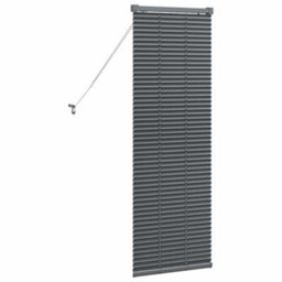 Berkfield Window Blind With Curtains Manual Dark Grey Aluminium - thumbnail 7