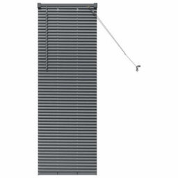 Berkfield Window Blind With Curtains Manual Dark Grey Aluminium - thumbnail 2