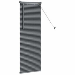 Berkfield Window Blind With Curtains Manual Dark Grey Aluminium - thumbnail 5