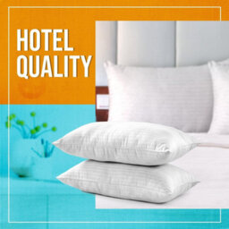 Nod Off Ultra Bounce Pillows With Hollowfibre Filling - Microfiber Satin Stripe Case Breathable And Comfortable - Non-Allergenic Standard - thumbnail 6