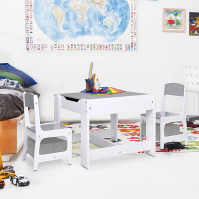 Walplus Children's Table With 2 Chairs White Mdf - image 1