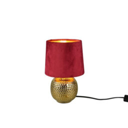 Luminosa Lighting Luminosa Sophia Modern Table Lamp With Round Tapered Shade Gold Red Shade