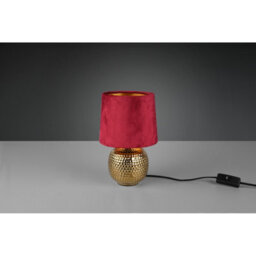 Luminosa Lighting Luminosa Sophia Modern Table Lamp With Round Tapered Shade Gold Red Shade - Uk Stock - thumbnail 3