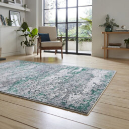 Green Modern Abstract Easy To Clean Dining Room Bedroom & Living Room Rug-160Cm X 230Cm - thumbnail 2