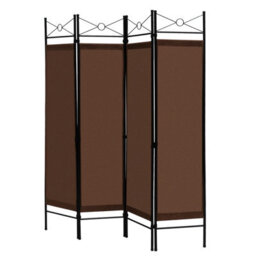 Costway 182Cm Room Divider 4-Panel Folding Steel Frame Divider - thumbnail 1