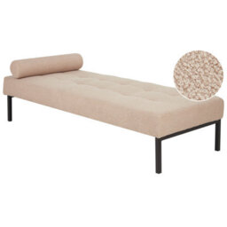 Beliani Chaise Longue Chinon Boucle Beige - thumbnail 1