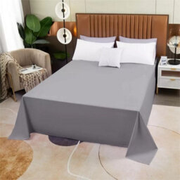 Ameha Flat Sheet 100% Egyptian Cotton Bedsheet Breathable Non Iron Fade Resistant Hotel Quality Grey Single Size 175X275 Cm - thumbnail 6