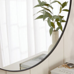 The Furniture Market Chic Large Round Black Framed Metal Wall Mirror Diameter 100Cm - thumbnail 6