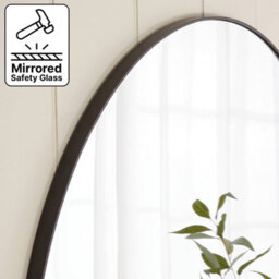 The Furniture Market Chic Large Round Black Framed Metal Wall Mirror Diameter 100Cm - thumbnail 5