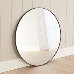 The Furniture Market Chic Large Round Black Framed Metal Wall Mirror Diameter 100Cm - thumbnail 7