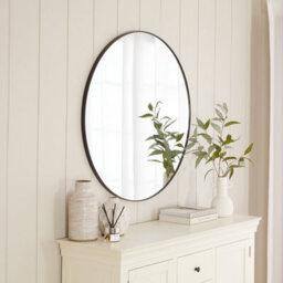 The Furniture Market Chic Large Round Black Framed Metal Wall Mirror Diameter 100Cm - thumbnail 4
