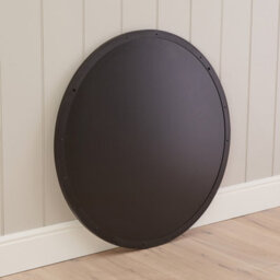 The Furniture Market Chic Large Round Black Framed Metal Wall Mirror Diameter 100Cm - thumbnail 8