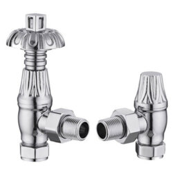 Plum&clay Pair Of Chrome Metal Head Radiator Valves - thumbnail 1