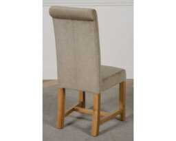 That's Furniture Oregon Round Oak Dining Table And 4 Chairs Dining Set With Washington Grey Fabric Chairs - thumbnail 7