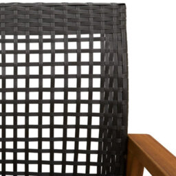 Berkfield Garden Chairs 2 Pcs Black Poly Rattan And Acacia Wood - thumbnail 8