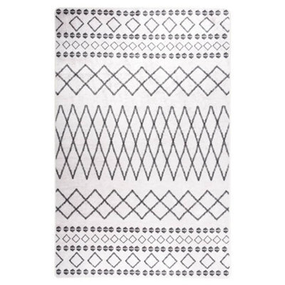 Berkfield Rug Washable 160X230 Cm Black And White Anti Slip