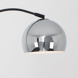 Valuelights Designer Style Black Curved Stem Floor Lamp With Polished Chrome Metal Dome Light Shade - thumbnail 3