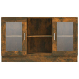 Berkfield Stylish Vitrine Cabinet Smoked Oak 120X30.5X70 Cm Engineered Wood - thumbnail 3