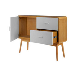 Orsina Scandi Style Sideboard, Natural Wood Sideboard, Modern Oak Wood Sideboard, 1 Door And 2 Drawer Sideboard - thumbnail 6