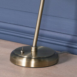 Aoife Industrial Style Satin Brass Metal Table Lamp With Shade - thumbnail 8