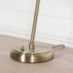 Aoife Industrial Style Satin Brass Metal Table Lamp With Shade - thumbnail 2