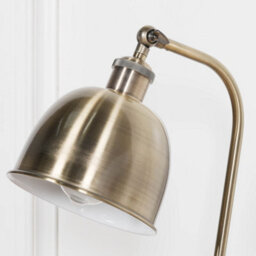 Aoife Industrial Style Satin Brass Metal Table Lamp With Shade - thumbnail 3