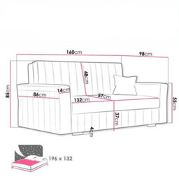 Viva Glam Iii 3 Seater Sofa Bed With Hidden Storage Sinuous Springs Solid Wood Legs Blue - thumbnail 8
