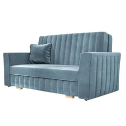 Viva Glam Iii 3 Seater Sofa Bed With Hidden Storage Sinuous Springs Solid Wood Legs Blue - thumbnail 2