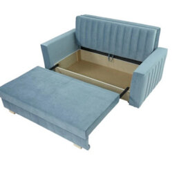 Viva Glam Iii 3 Seater Sofa Bed With Hidden Storage Sinuous Springs Solid Wood Legs Blue - thumbnail 6