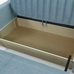 Viva Glam Iii 3 Seater Sofa Bed With Hidden Storage Sinuous Springs Solid Wood Legs Blue - thumbnail 7