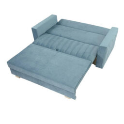 Viva Glam Iii 3 Seater Sofa Bed With Hidden Storage Sinuous Springs Solid Wood Legs Blue - thumbnail 5