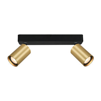 Luminosa Lighting Luminosa Nesto Twin Ceiling Spotlight Black, Brass 2Xgu10 - image 1