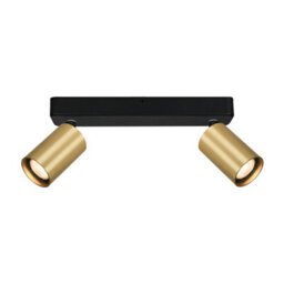 Luminosa Lighting Luminosa Nesto Twin Ceiling Spotlight Black, Brass 2Xgu10 - thumbnail 1