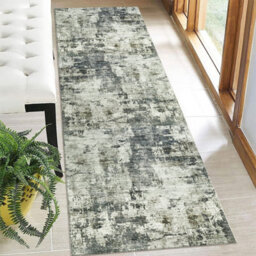 Ameha Modern Grey Abstract Cashmere Runner 60 X 220 Cm Frost Rug Master Bedroom Mats - thumbnail 6
