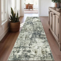 Ameha Modern Grey Abstract Cashmere Runner 60 X 220 Cm Frost Rug Master Bedroom Mats - thumbnail 3