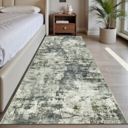 Ameha Modern Grey Abstract Cashmere Runner 60 X 220 Cm Frost Rug Master Bedroom Mats - thumbnail 2