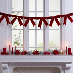1.8M Luxury Velvet Red Bow Garland