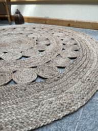 Second Nature Online Gherana Circle Rug Jute In Flat Weave Round Design / 120 Cm Diameter - thumbnail 6