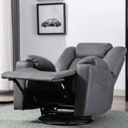 More4Homes Afton Fabric Recliner Rocking Swivel Gaming Cinema Lounge Sofa Chair Charcoal - thumbnail 8