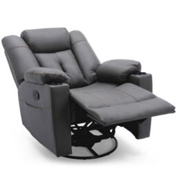 More4Homes Afton Fabric Recliner Rocking Swivel Gaming Cinema Lounge Sofa Chair Charcoal - thumbnail 3