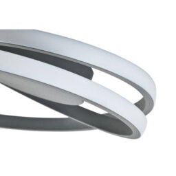Happy Homewares Modern Single Loop Strip Flush Led Powered Ceiling Light Fitting In Matt Grey - thumbnail 3