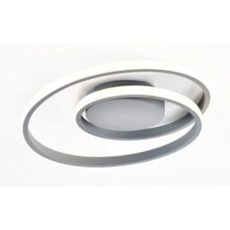 Happy Homewares Modern Single Loop Strip Flush Led Powered Ceiling Light Fitting In Matt Grey - thumbnail 2