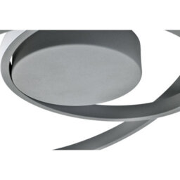 Happy Homewares Modern Single Loop Strip Flush Led Powered Ceiling Light Fitting In Matt Grey - thumbnail 4