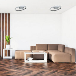 Happy Homewares Modern Single Loop Strip Flush Led Powered Ceiling Light Fitting In Matt Grey - thumbnail 6