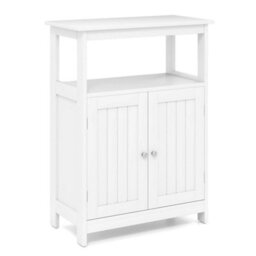 Freestanding Storage Organizer Bathroom Floor Cabinet W/2 Doors - thumbnail 1