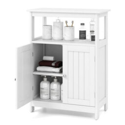 Freestanding Storage Organizer Bathroom Floor Cabinet W/2 Doors - thumbnail 5