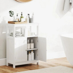 Freestanding Storage Organizer Bathroom Floor Cabinet W/2 Doors - thumbnail 6