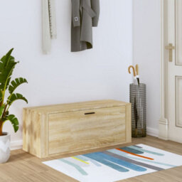 Walplus Wall Shoe Cabinet Sonoma Oak 100X35X38 Cm Engineered Wood - thumbnail 1